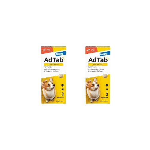 ADTAB 225 mg Kautabletten für Hunde >5,5-11 kg Doppelpackung (2x 3St)