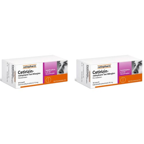 CETIRIZIN-ratiopharm bei Allergien 10 mg Filmtabl. Set (2x 100St)