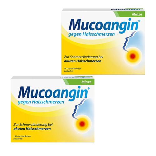 MUCOANGIN Minze 20 mg Lutschtabletten Doppelpackung (2x 18St)