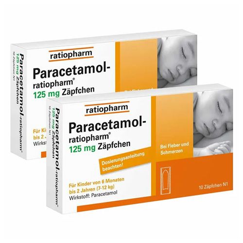 PARACETAMOL-ratiopharm 125 mg Zäpfchen Doppelpackung (2x 10St)