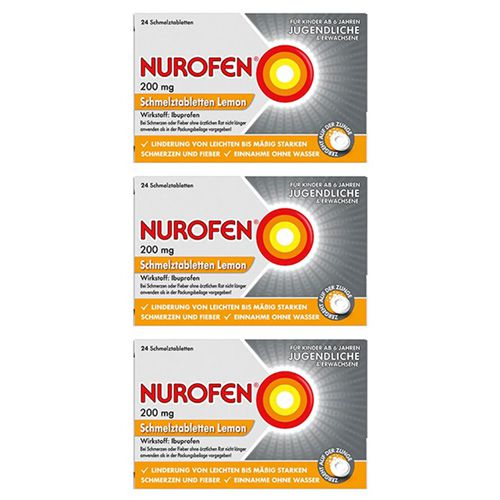 NUROFEN 200 mg Schmelztabletten Lemon (3x 24St)