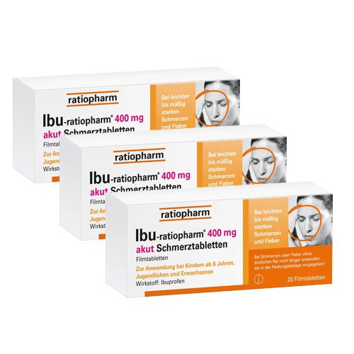 IBU-RATIOPHARM 400 mg akut Schmerztbl.Filmtabl. (3x 20St)