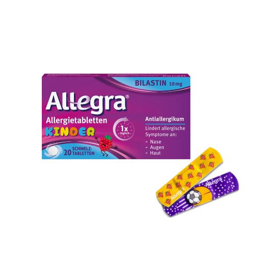 ALLEGRA Allergietabletten Kinder 10 mg Schmelztabletten 20 St + Kinderpflaster Set