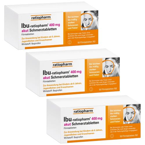 IBU-RATIOPHARM 400 mg akut Schmerztbletten (3x50 St)