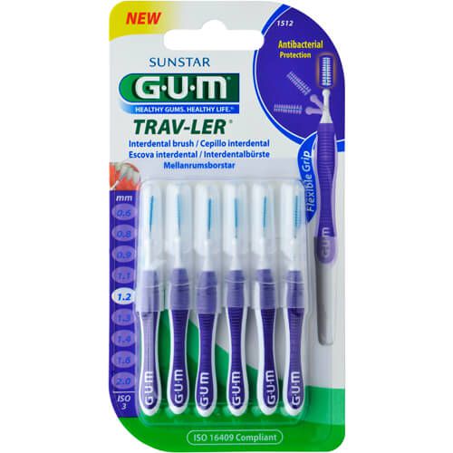 GUM TRAV-LER 1,2mm Kerze lila Interdental+6Kappen