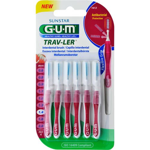 GUM TRAV-LER 1,4mm Kerze pink Interdental+6Kappen