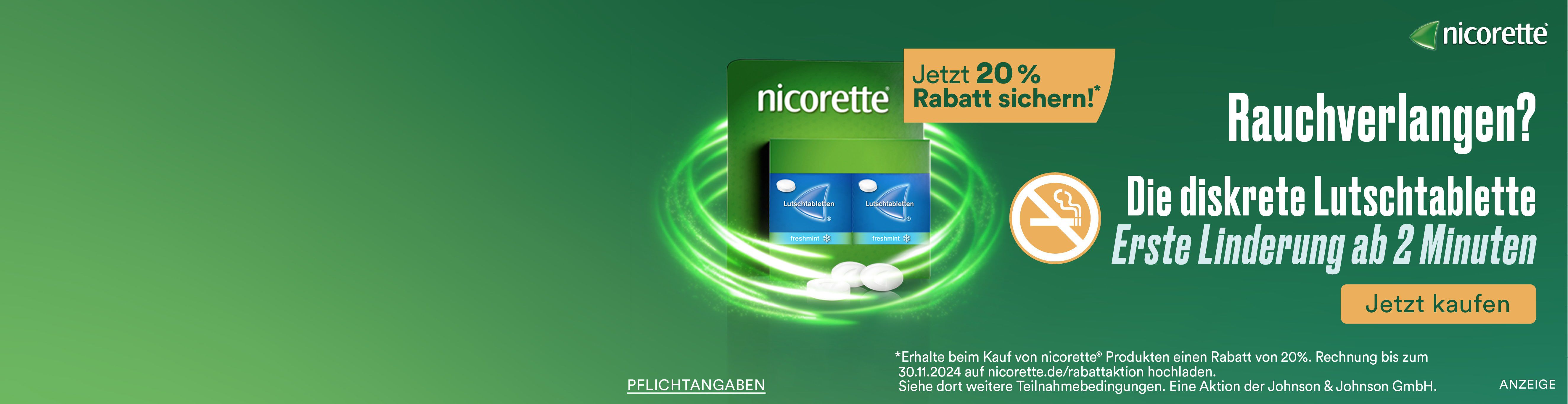 nicorette® Lutschtabletten mit 2 mg Nikotin zur Raucherentwohnung